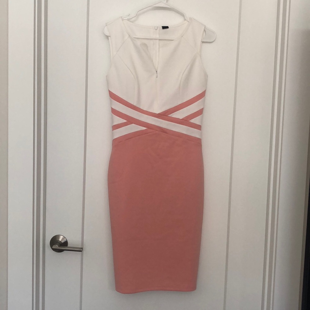 BRAND NEW pink and white boutique dress